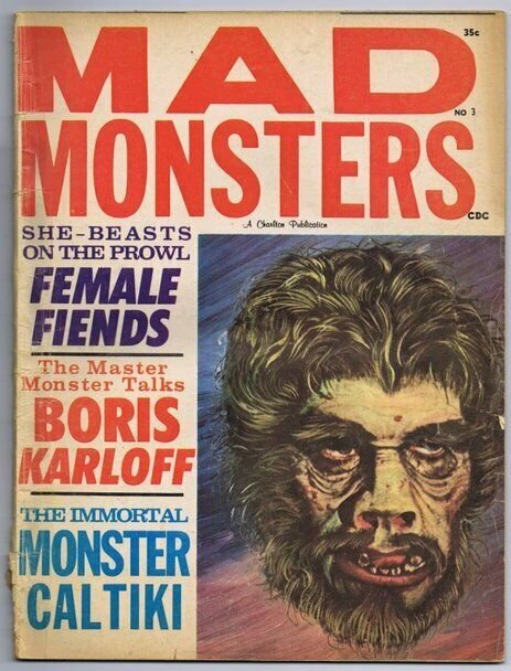 ORIGINAL Vintage Summer 1962 Charlton Mad Monster Magazine Boris Karloff