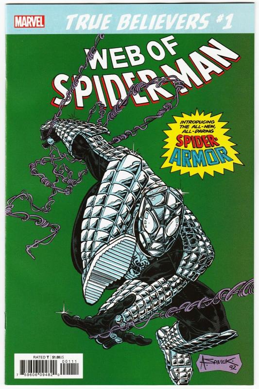 True Believers Spider-Armor #1 Reprints Web Of Spider-Man #100 (2019) NM