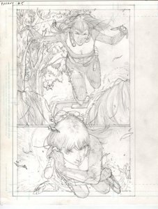 Katana #5 pg 9 Justice League Original Penciled art ALEX SANCHEZ 1st App SWAGGER