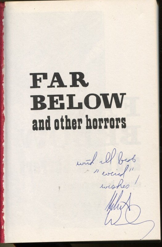 Far Below and Other Horrors 1974-pulp stories reprinted-Quinn-Howard-signed-VF