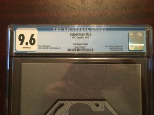 Superman # 75 CGC Graded 9.6 DC Comic Book Poly-Bagged Edition 1993 GC1