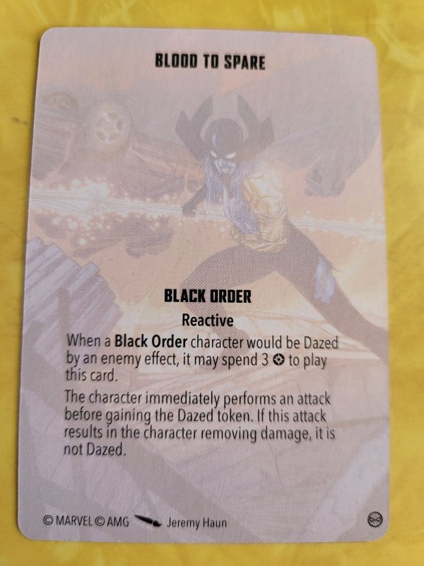 Marvel Crisis Protocol Game Card - Blood to Spare