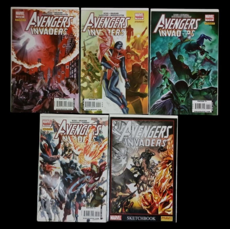 Avengers / Invaders Issues 1-12 Run Lot + Sketchbook Marvel Comics 2008 VF