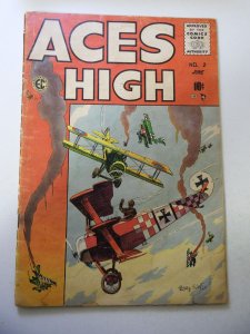 Aces High #2 (1955) GD/VG Condition cover detached at 1 staple, moisture stains