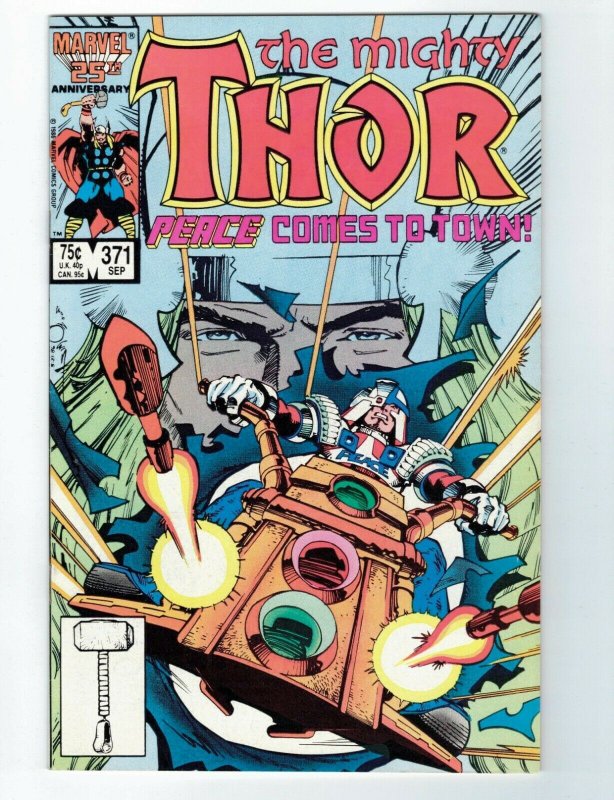 Thor #371 VF/NM; Marvel | 1st Appearance of Justice Peace