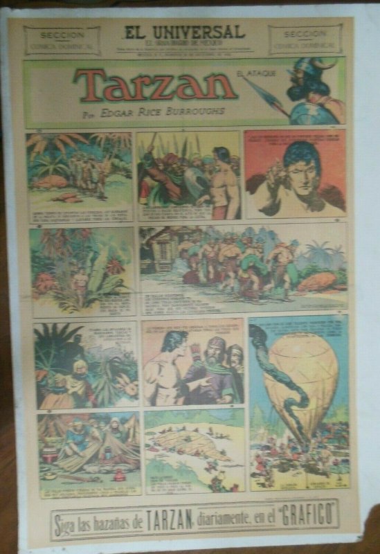 Tarzan Sunday Page #613 Burne Hogarth from 12/6/1942 in Spanish! Full Page Size