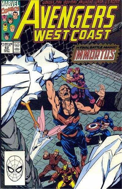 Avengers West Coast #62, NM- (Stock photo)