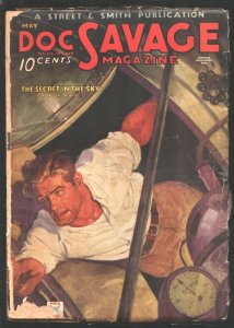 Doc Savage 6/935-The Secret In The Sky .-Walter Baumhofer cover art-Herp pulp-G