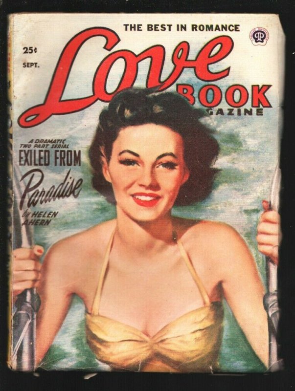 Love Book 9/1950-Pin-up swimsuit girl cover -“Exiled From Paradise by Helen ...