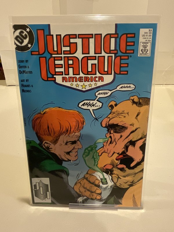 Justice League America #33 1989  9.0 (our highest grade) Adam Hughes Art!