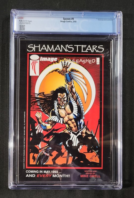 Spawn #9 - 1st App Medieval Spawn & Angela / Jim Lee Poster (CGC 9.4) 1993