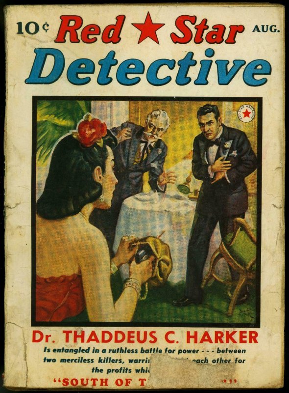 RED STAR DETECTIVE 1940 AUG-PULP-GUNMOLL COVER VG- 