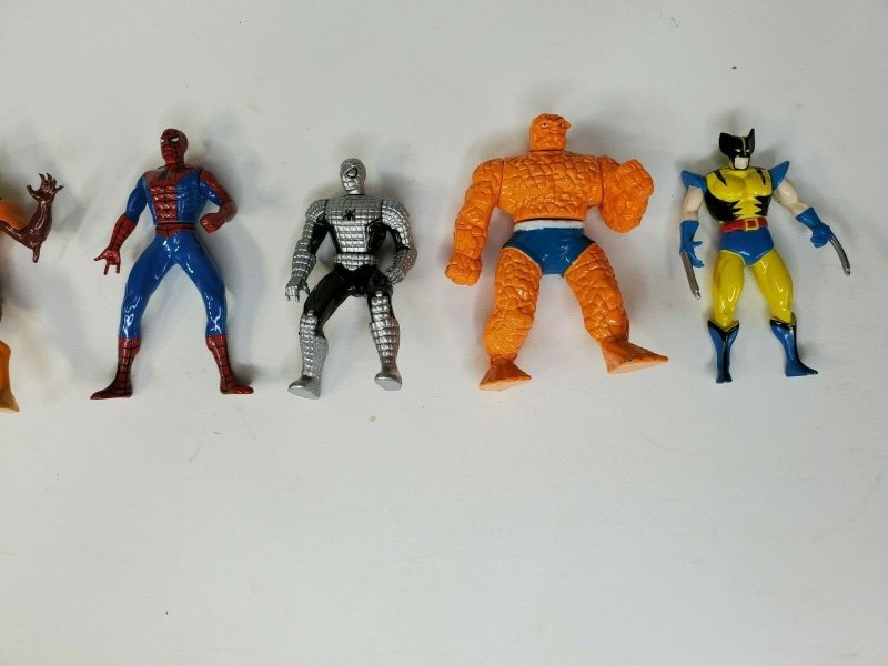  Spider-Man  Die-Cast 3” Figures Marvel Web Of Steel Metal Lot Of 6, 1994 ToyBiz
