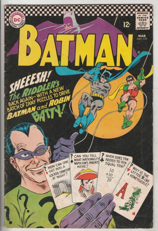 Batman #179 (Mar-66) FN+ Mid-High-Grade Batman