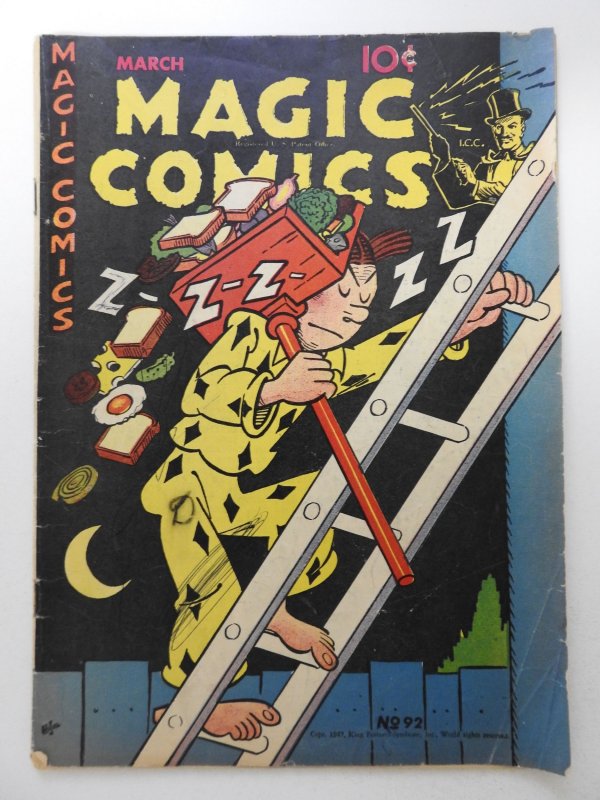 Magic Comics #92 (1947) Writing 1st Page Margin  GVG Condition!