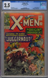 X-MEN #12 CGC 2.5 ORIGIN OF PROFESSOR X 1ST JUGGERNAUT  