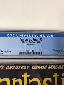 Fantastic Four 7 Cgc 3.0 Ow Pages Marvel Silver Age