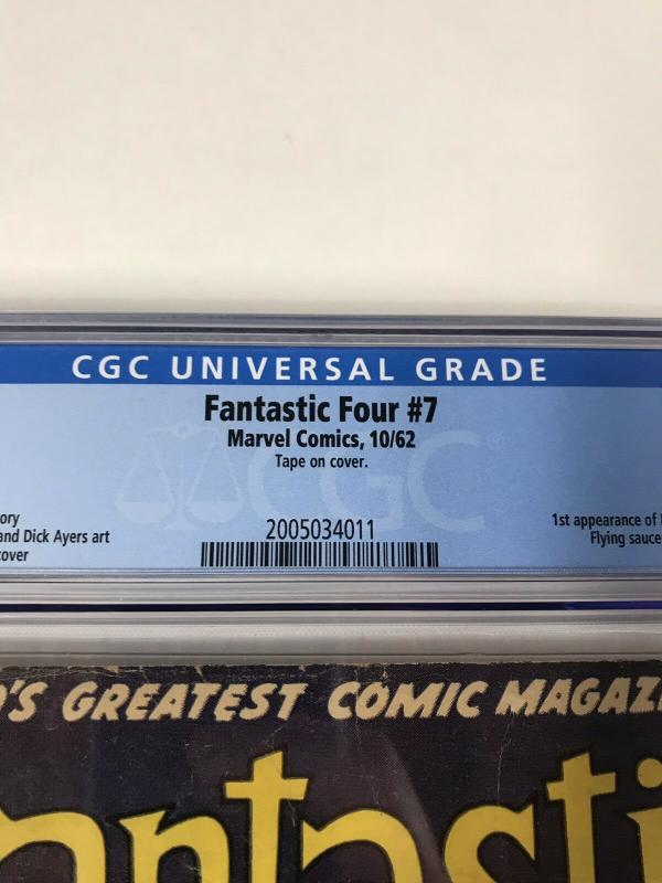 Fantastic Four 7 Cgc 3.0 Ow Pages Marvel Silver Age