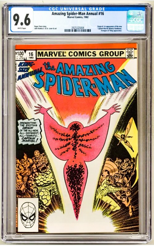 The Amazing Spider-Man Annual #16 (1982) GCG Graded 9.6 - The New Capt. Marvel!