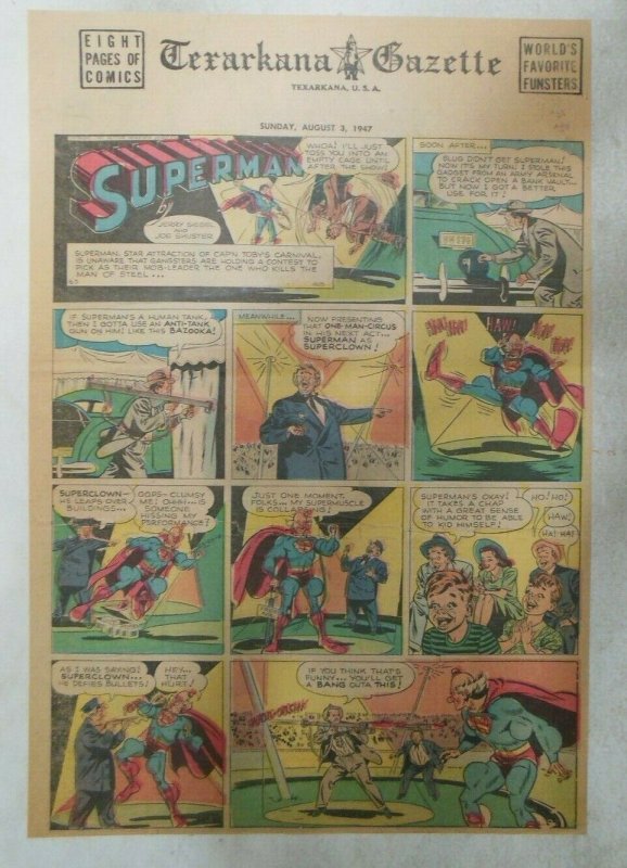 Superman Sunday Page #405 by Wayne Boring from 8/3/1947 Size ~11 x 15 inches