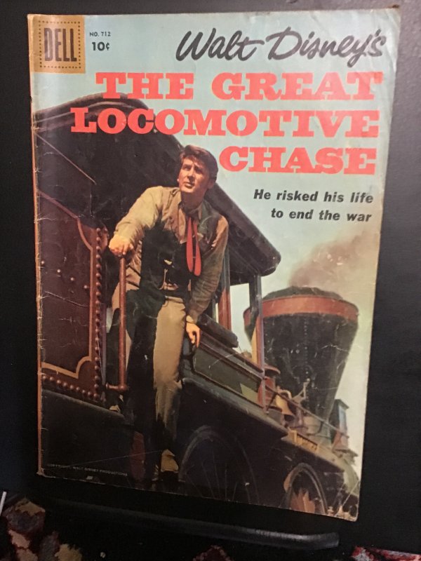 Four Color #712 (1956) The great locomotive chase, movie , photo cover! VG/FN