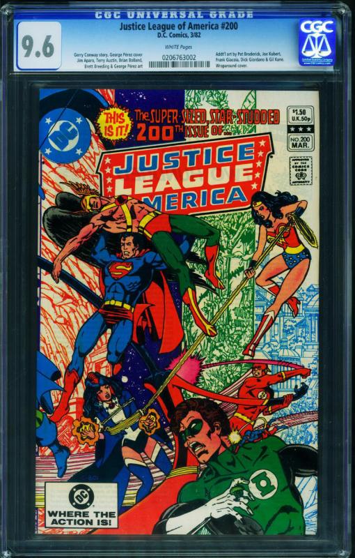 JUSTICE LEAGUE OF AMERICA #200-CGC 9.6 WP-NM-WRAPAROUND COVER 0206763002