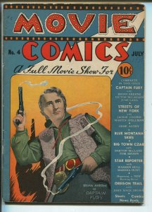 MOVIE COMICS #4 1939-GENE AUTRY-JOHNNY MACK BROWN-BARTON MACLANE-vg