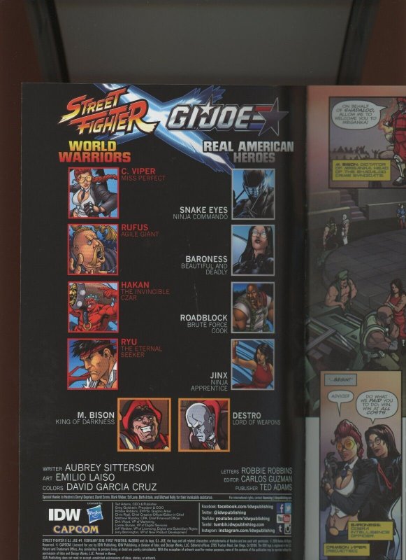 (2016) Street Fighter X G.I. Joe #1: VARIANT! SUBSCRIPTION COVER C! (9.0/9.2)