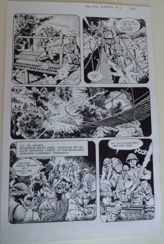 DON LOMAX Original Art, Vietnam Journal #8 pg 8, Brain Dead Horror, Caliber,2011