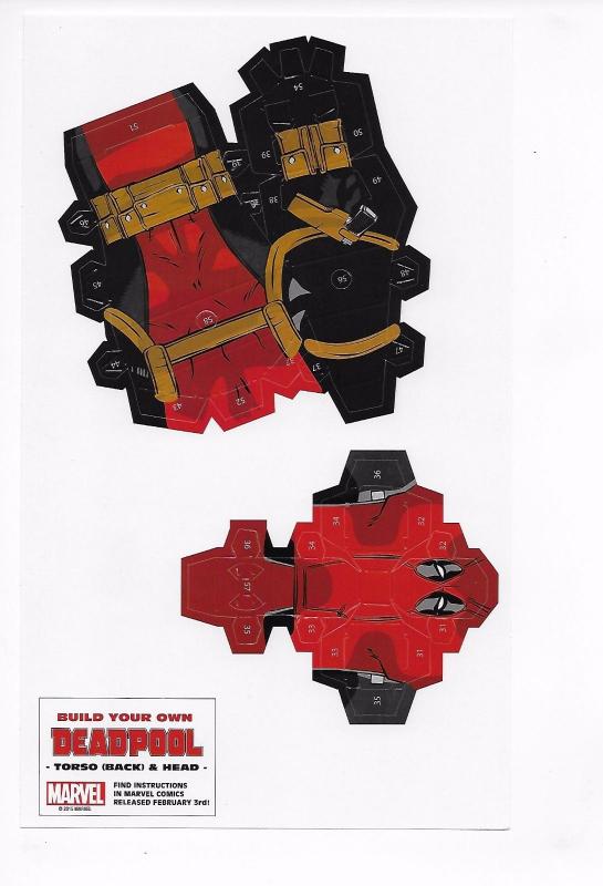 Build Your Own Deadpool Paperdoll Complete Set of 6 plus Preview Comic - New