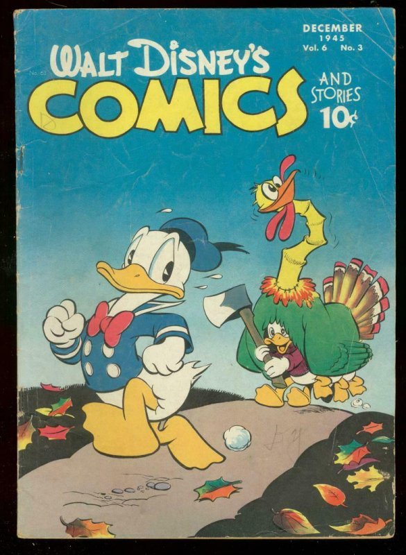 WALT DISNEYS COMICS & STORIES #63 '45-DONALD DUCK BARKS VG