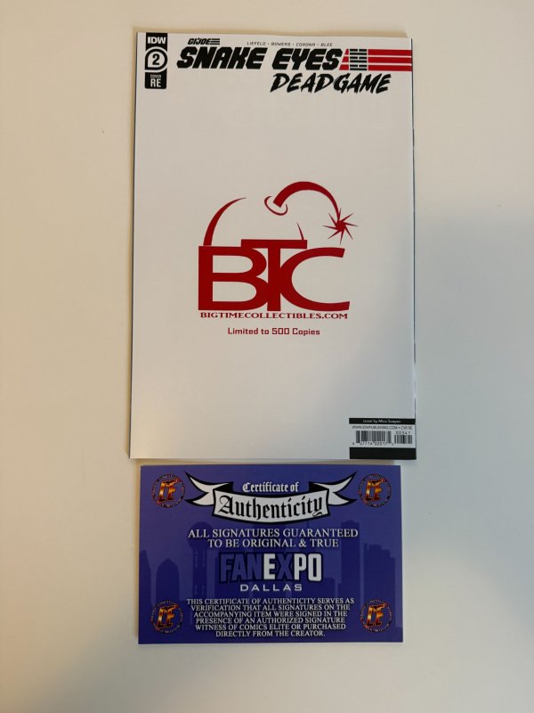 Snake Eyes: Deadgame #2 Big Time Collectibles Cvr B (2020) Signed Suayan w COA!