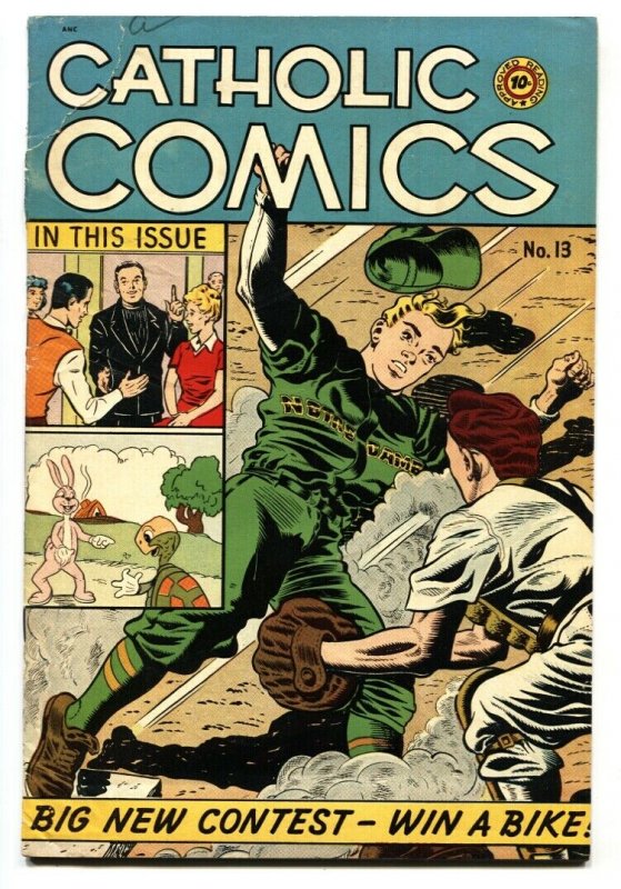 Catholic Comics #13 1947- Notre Dame-Baseball-Atomic Energy