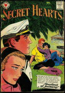 SECRET HEARTS #63 1960-DC ROMANCE-LOVE TRIANGLE COVER VG