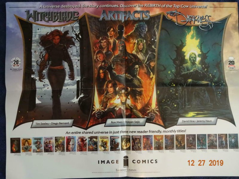 WITCHBLADE ARTIFACTS DARKNESS Promo Poster, 18 x 24, 2011, IMAGE Unused 399