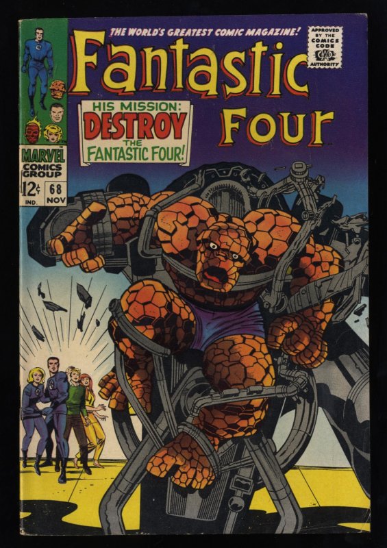 Fantastic Four #68 FN+ 6.5 White Pages