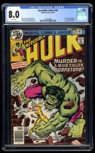 Incredible Hulk #228 CGC VF 8.0 White Pages 1st Moonstone!