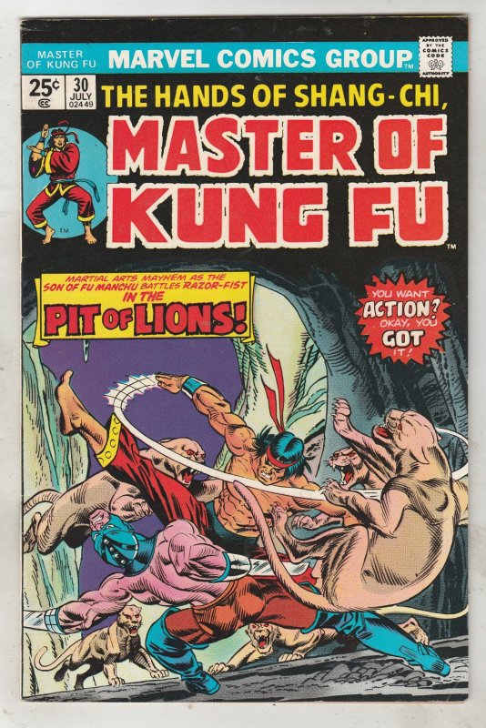 Master of Kung Fu #30 (1975) Shang-Chi! High-Grade VF/NM