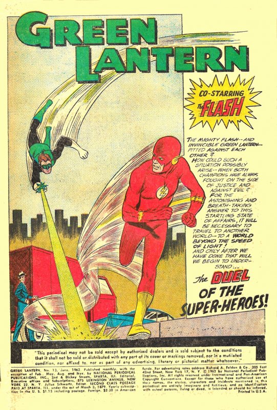 GREEN LANTERN #13 (June1962) 6.5 FN+ ★ FIRST GL & FLASH TEAM-UP!  Gil Kane!!