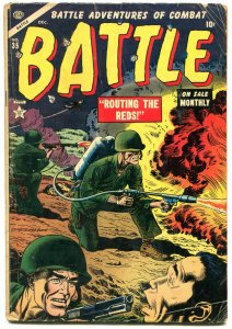 Battle #35 1954- Flame Thrower cover- Atlas Golden Age War G/VG