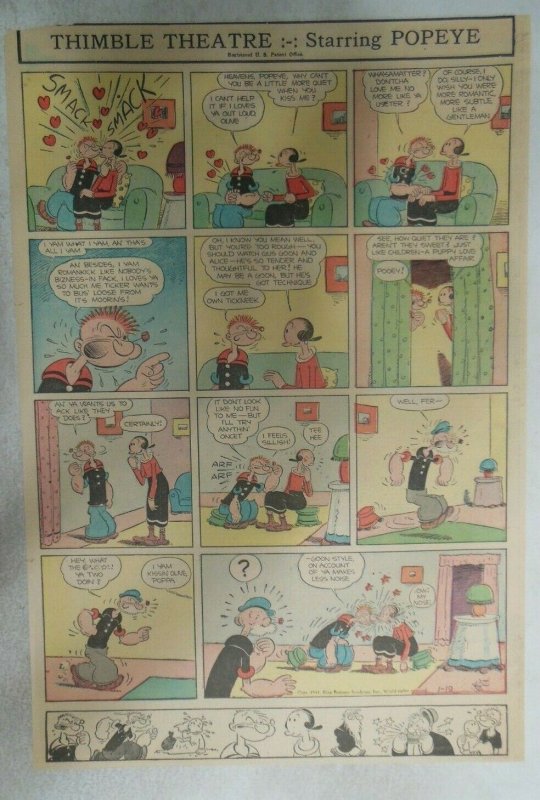 (37) Thimble Theatre (Popeye) by Bill Zaboley from 1941 Size: 11 x 15 inches