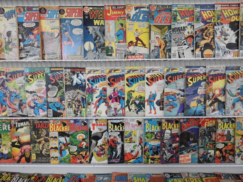 Huge Lot of 190+ Comics W/ Action Comics, Howard the Duck, Blackhawk! Avg. FN!