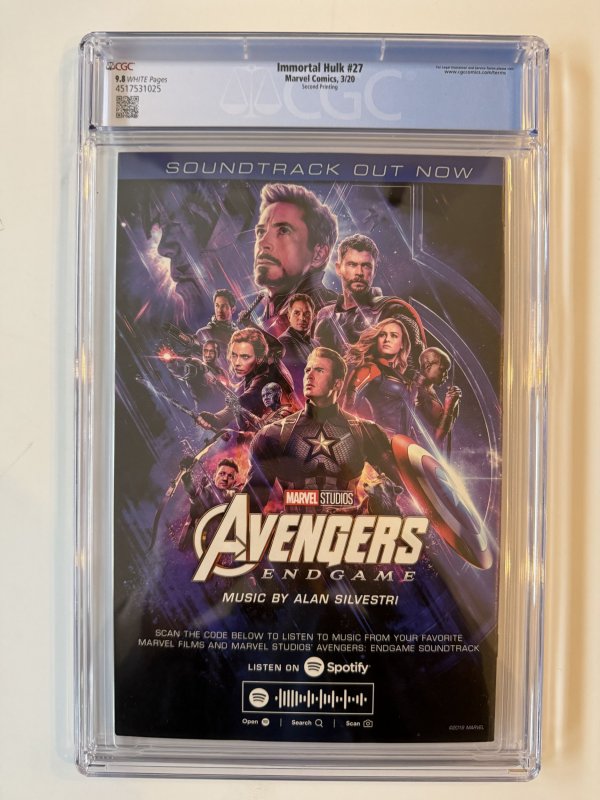 The Immortal Hulk #27 CGC 9.8  =  Second Print Cover (2020)