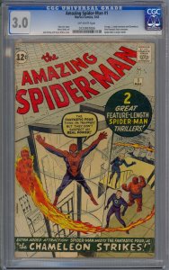 AMAZING SPIDER-MAN #1 CGC 3.0 1ST J JONAH JAMESON CHAMELEON