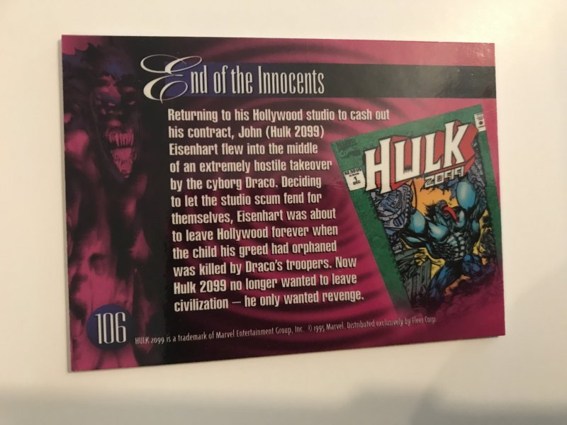 HULK 2099 #106 card : Marvel Annual 1995 Flair; NM/M; base, 2099 star