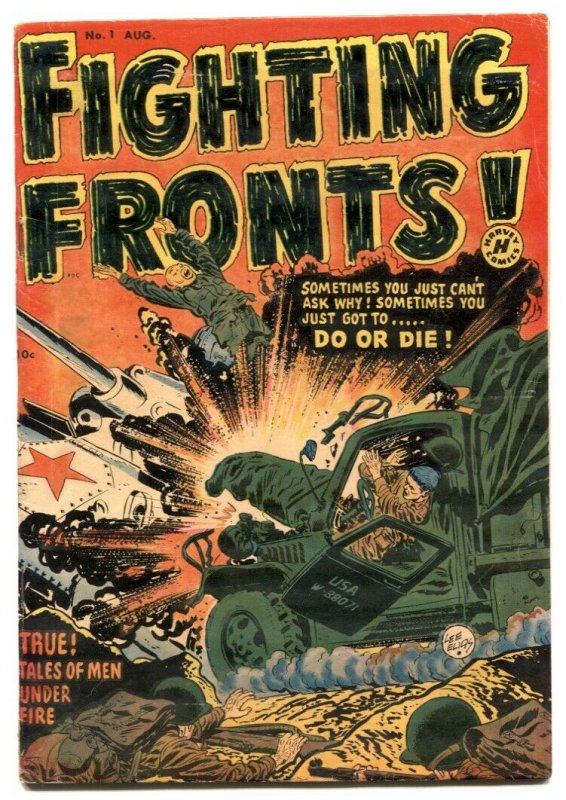 FIGHTING FRONTS #1-1952-LEE ELIAS COVER-WAR-SOUTHERN STATES PEDIGREE-fn