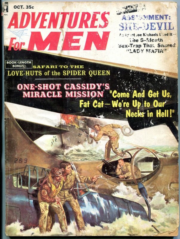 Adventures for Men October 1959- Sandra Giles- Spider Queen- reading copy