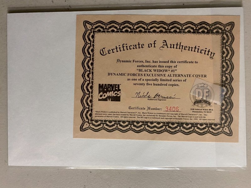 Black Widow #1 Dynamic Forces with Certificate of Authenticity 8.0 (1999)