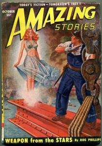 Amazing Stories Pulp October 1950- Weapon from the Stars- Headlight cover