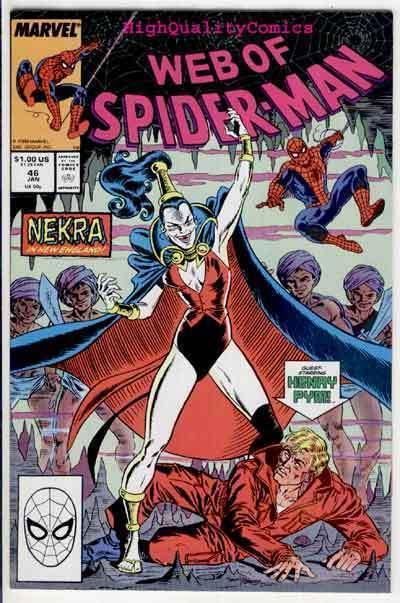 WEB of SPIDER-MAN #46, NM+, Femme fatale Nekra, Hate, more Spidy in store